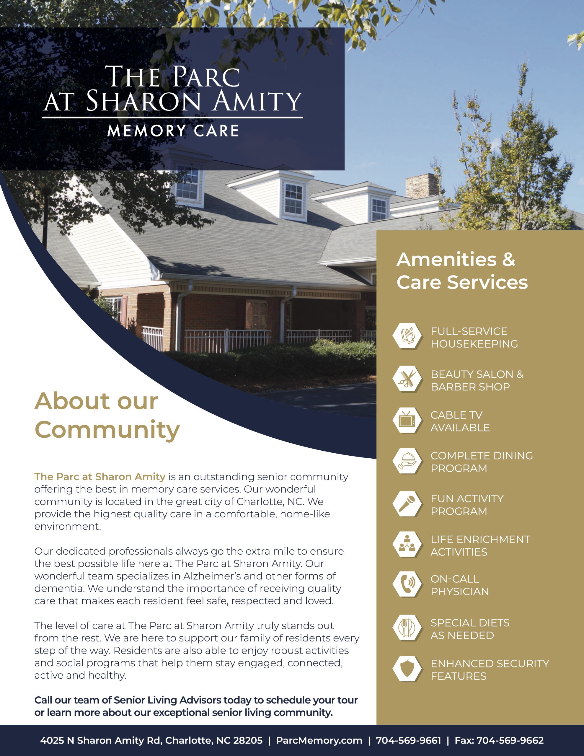 The Parc at Sharon Amity - About our Services